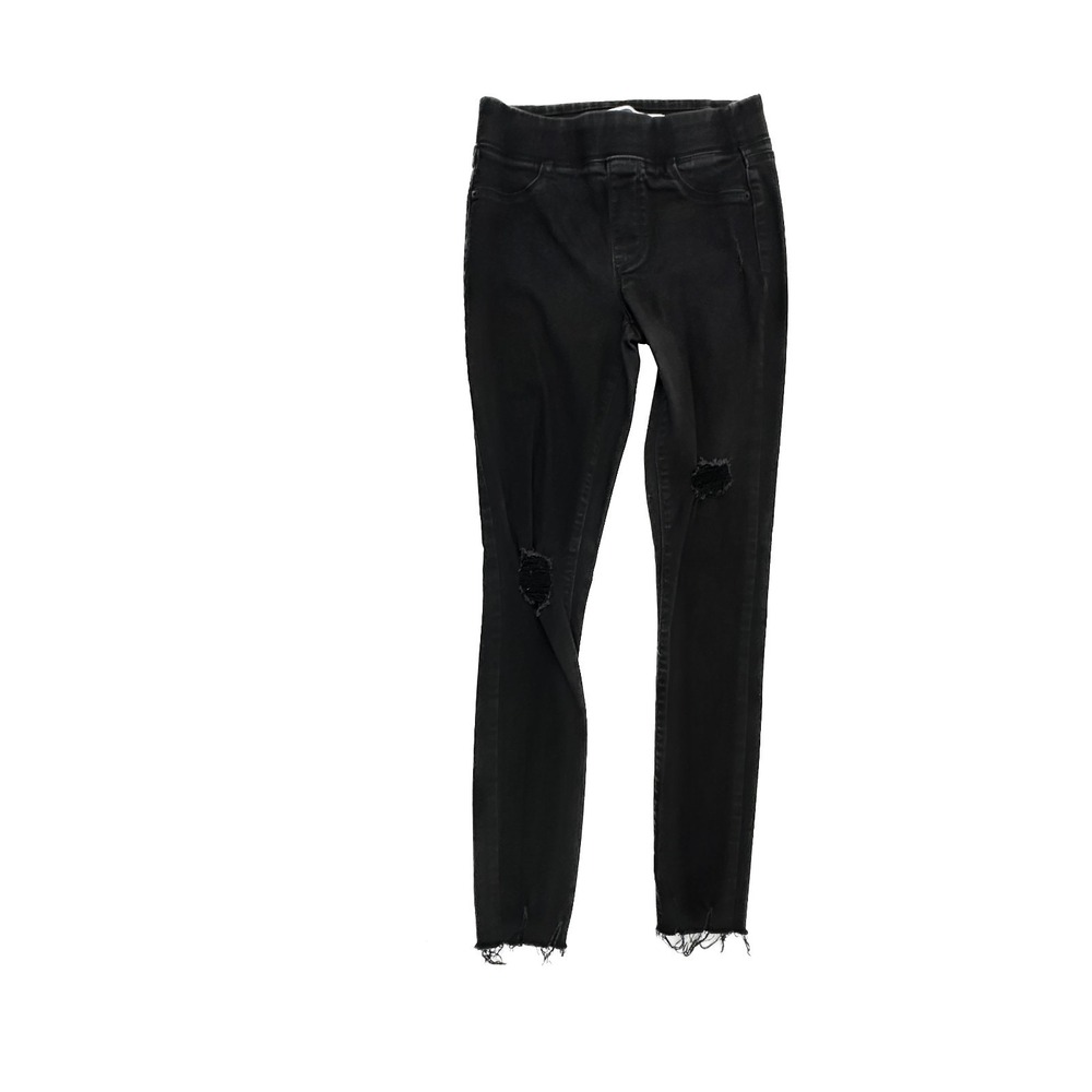 Old Navy Rockstar Jeggings Distressed Raw Hem Pull On Women's size 4 Black Jeans